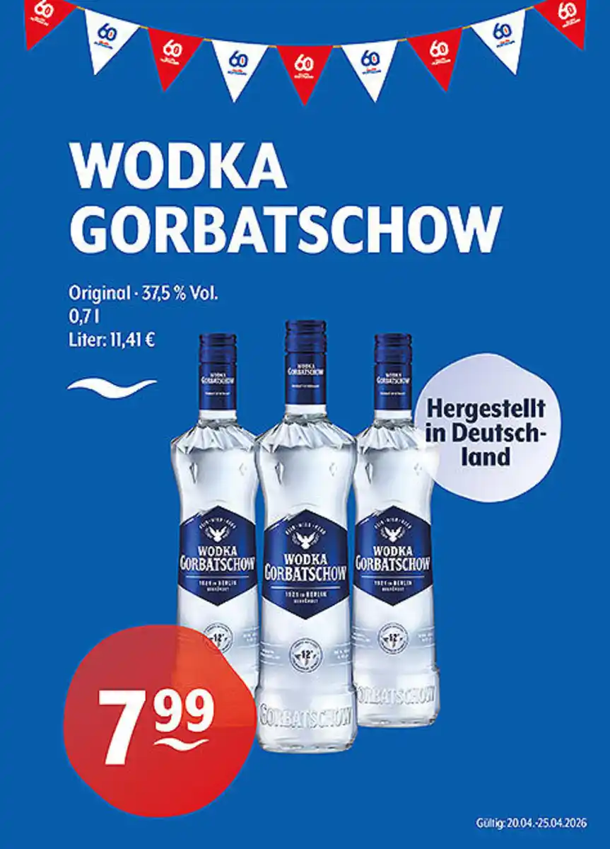 Bild 1 von WODKA GORBATSCHOW Original 37,5 % Vol.