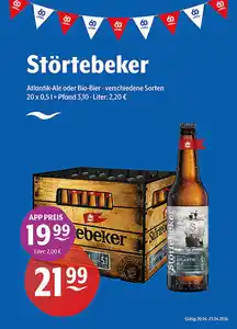 Störtebeker Atlantik-Ale oder Bio-Bierverschiedene Sorten