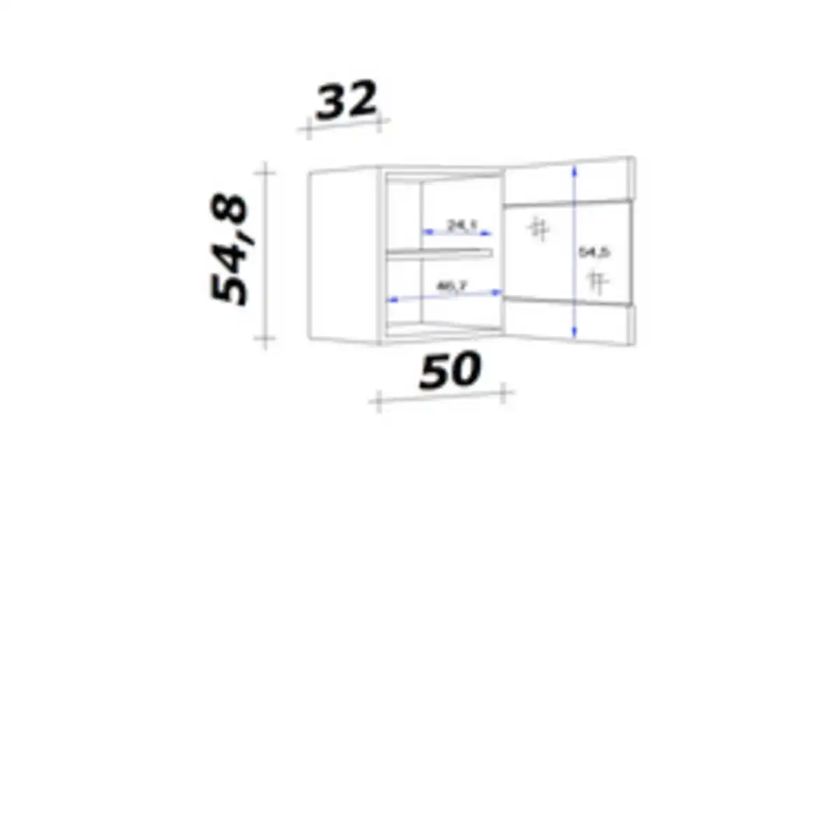 Bild 3 von Flex-Well Glas-Hängeschrank »Morena«, Basaltgrau/San Remo Eiche, grau, melaminbeschichtete Spanplatte