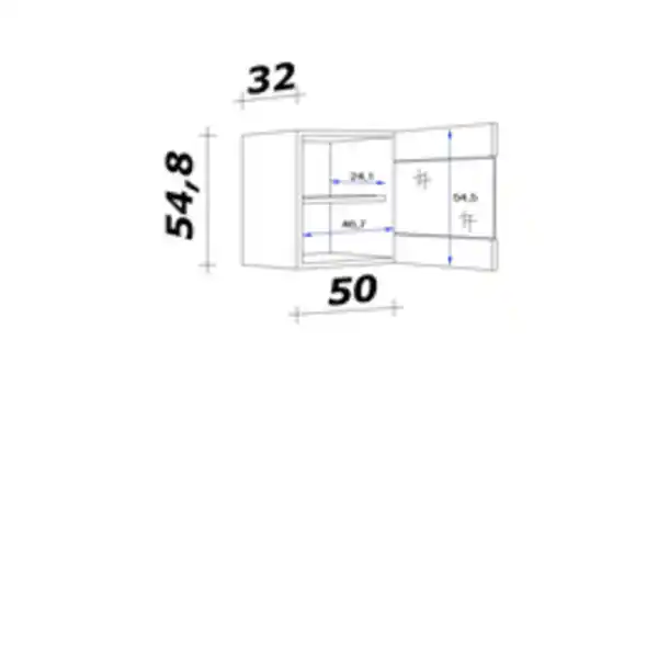 Bild 3 von Flex-Well Glas-Hängeschrank »Morena«, Basaltgrau/San Remo Eiche, grau, melaminbeschichtete Spanplatte