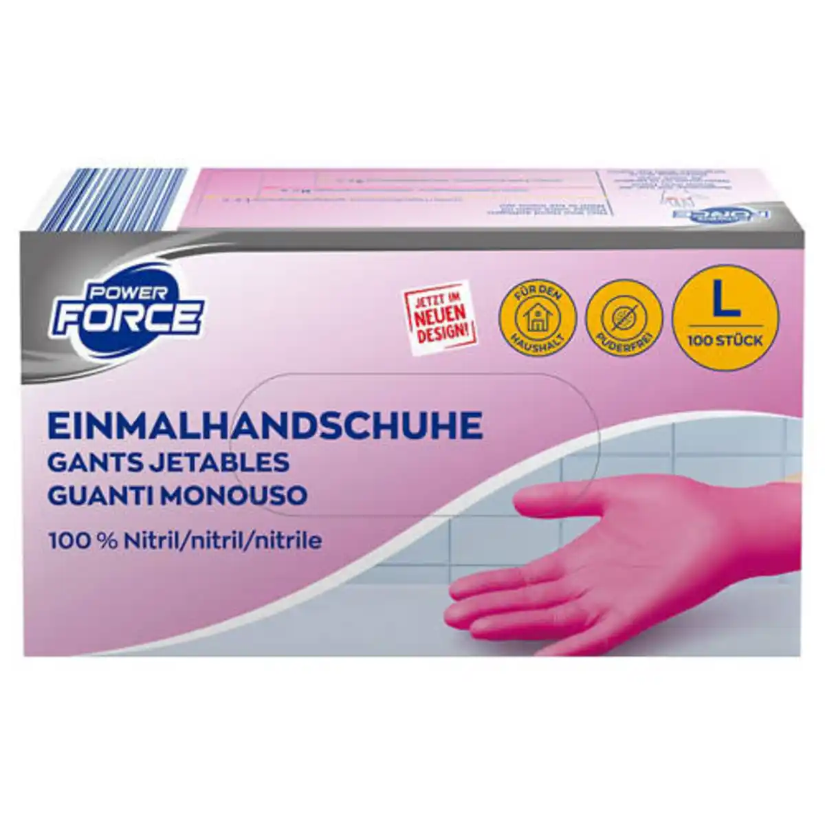 Bild 1 von POWER FORCE Einweg Handschuhe Nitril, 100 Stück, Magenta, S