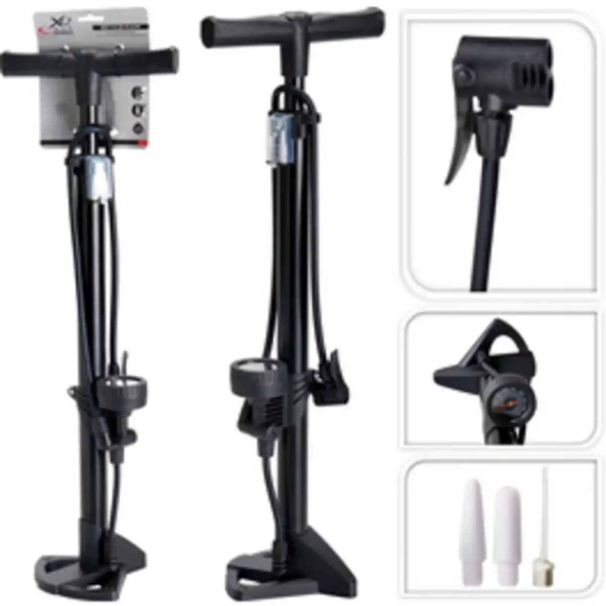 Bild 1 von Fahrradpumpe, integriertes Manometer bis 11 bar, ØxH: 3,5 x 70 cm, schwarz