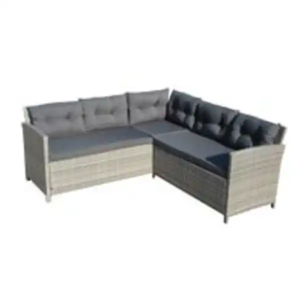 Bild 2 von 19tlg. Garten-Ecklounge-Set BELANY inkl. Auflagen grau