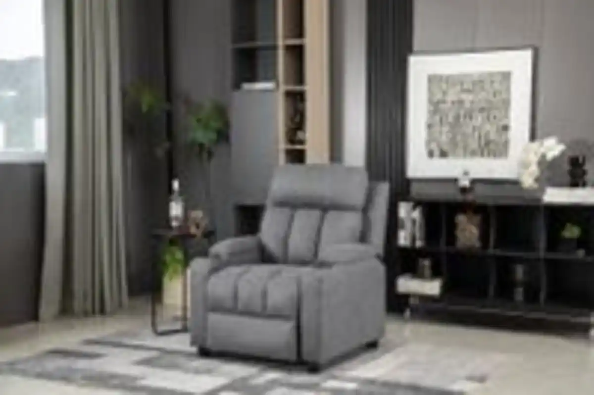 Bild 3 von Relaxsessel mit Push-Back-Funktion und 2 Getränkehaltern – Dunkelgrau