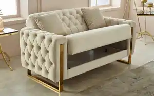 Kippsofa 2-Sitzer Crystal, creme, inkl. Kippfunktion