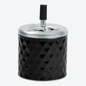 Aschenbecher aus Zinn und Edelstahl, Ø ca. 11 cm