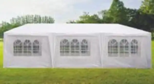 Bild 3 von Partyzelt Pavillon Faltbar Pop-Up mit 8 Seitenwänden, ca. 900 x 300 x 250 cm – Weiß