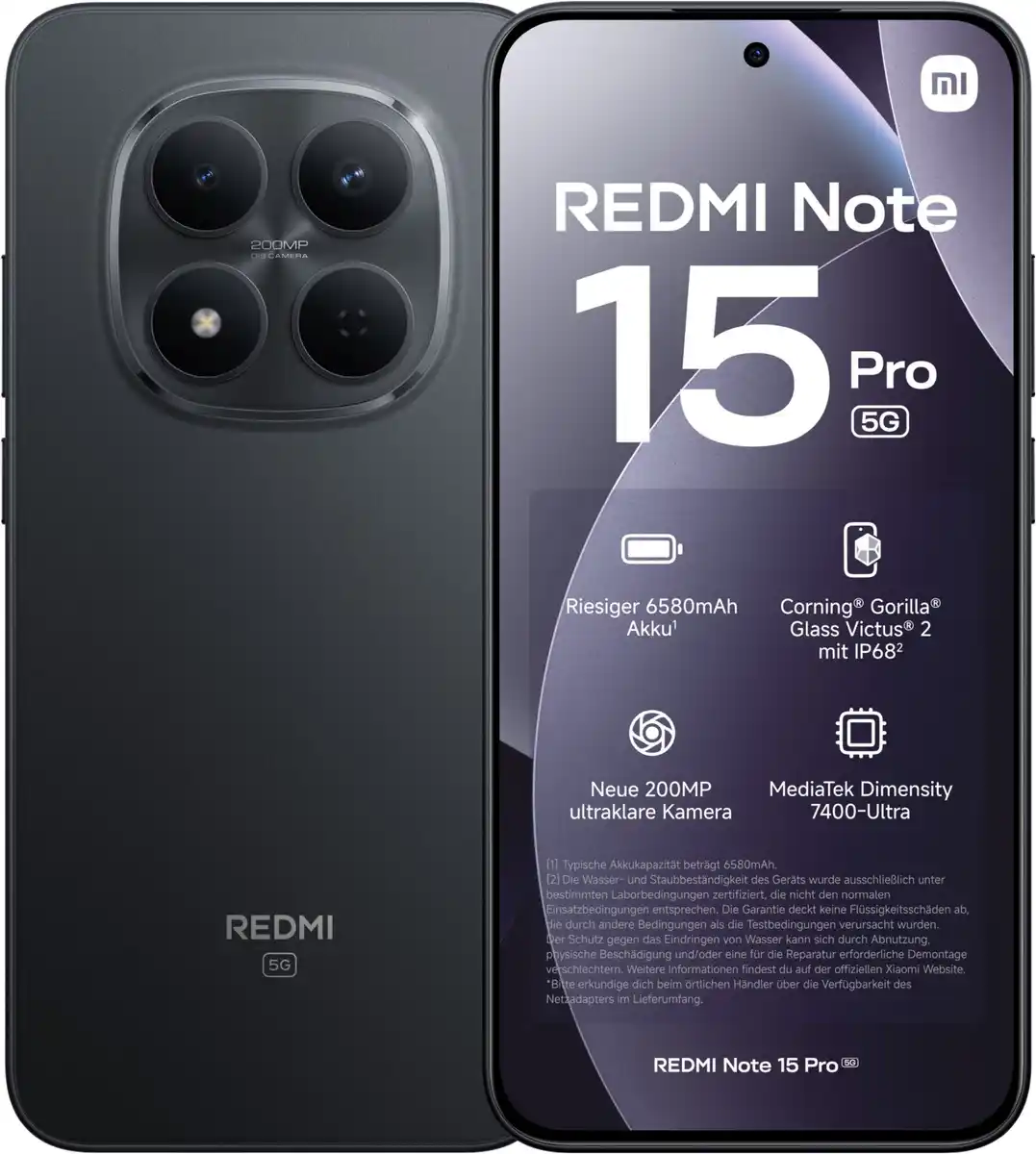 Bild 1 von Redmi Note 15 Pro 5G (8GB+256GB) EU Smartphone schwarz