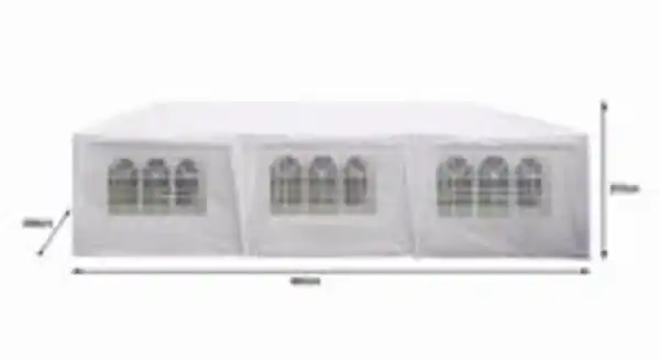 Bild 4 von Partyzelt Pavillon Faltbar Pop-Up mit 8 Seitenwänden, ca. 900 x 300 x 250 cm – Weiß