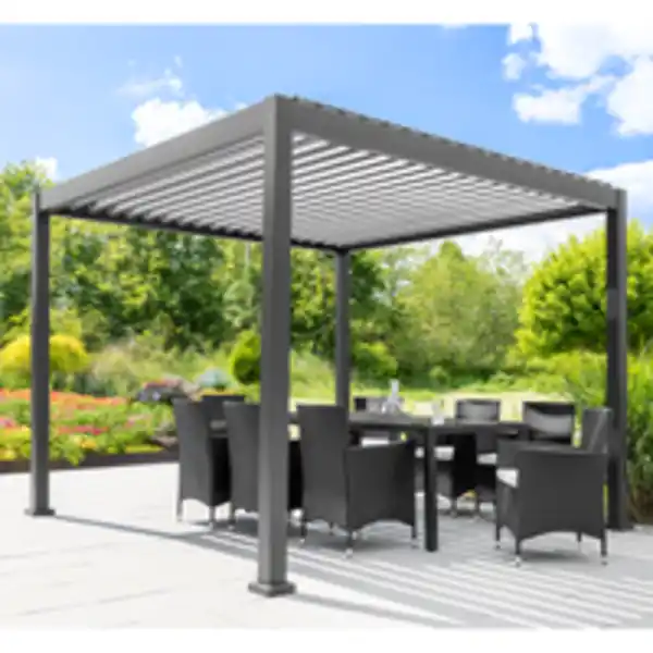 Bild 2 von Alu Pergola mit beweglicher Entlüftung, ca. 300 x 300 x 230 cm - Anthrazit