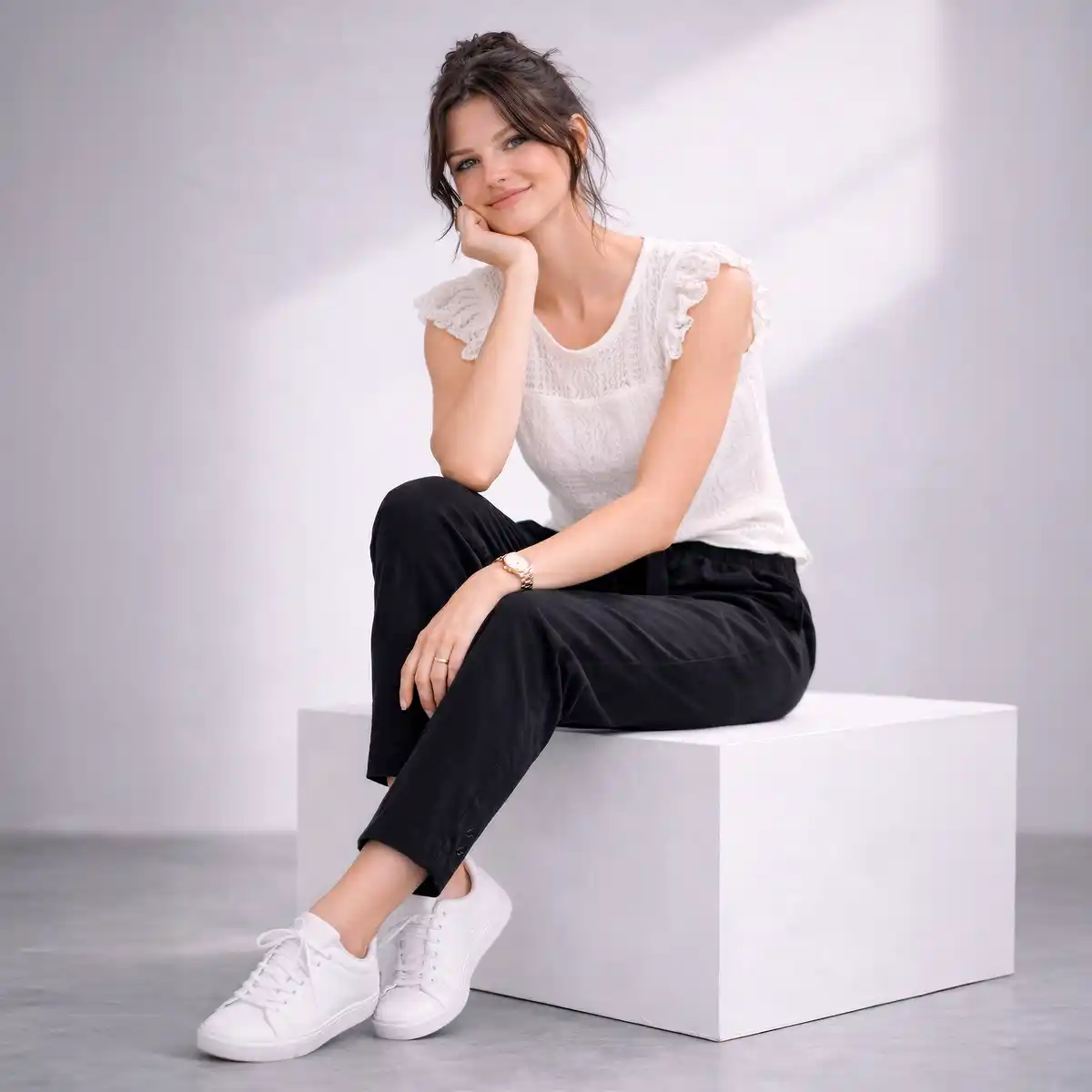 Bild 1 von Damen-Caprihose mit Gürtel