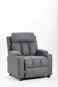 Relaxsessel mit Push-Back-Funktion und 2 Getränkehaltern – Dunkelgrau