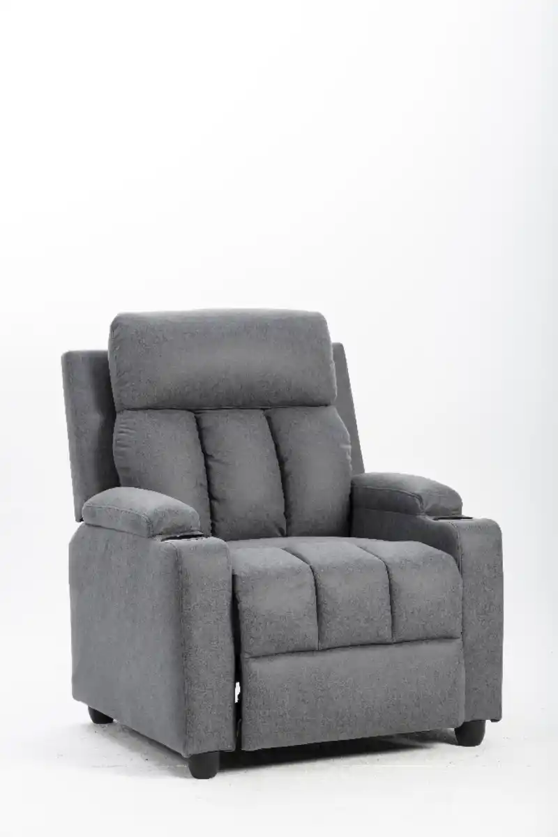 Bild 1 von Relaxsessel mit Push-Back-Funktion und 2 Getränkehaltern – Dunkelgrau