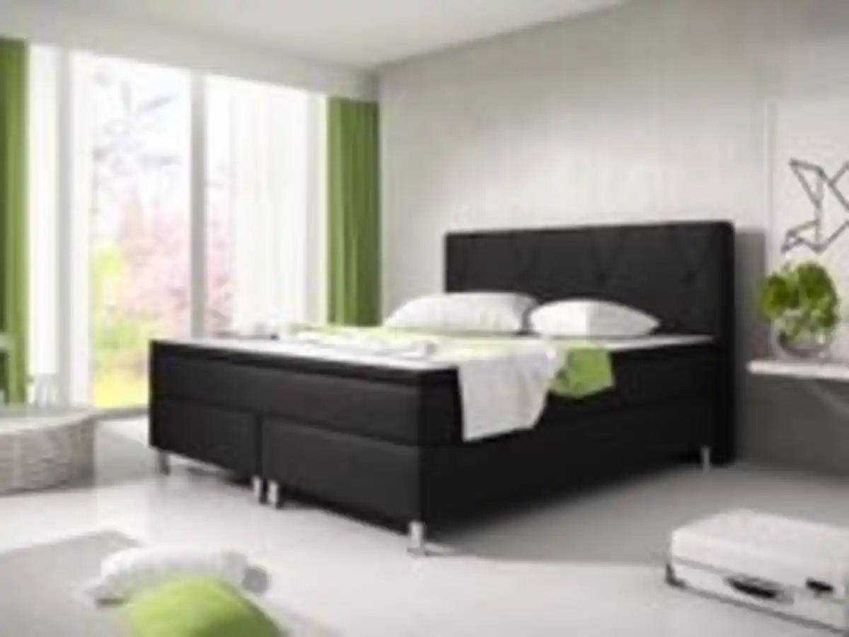 Bild 3 von Boxspringbett Boston 180x200 Webstoff Schwarz