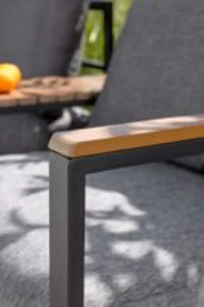 Bild 3 von Aluminium Gartensofa MANILA mit Tischablage aus Polywood & Polsterauflagen - Grau