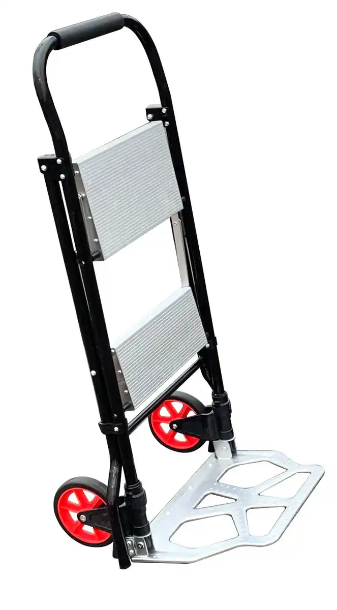 Bild 1 von 2 in 1 Transportkarre mit Trittleiter 2 Stufen Belastbarkeit Leiter:150kg / Karre:100kg