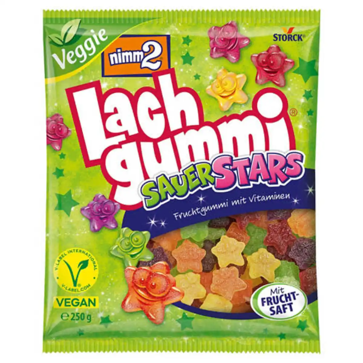 Bild 1 von STORCK NIMM 2 Lachgummi Veggie 250 g, Sauer Stars