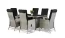 Bild 1 von 13tlg. Dining Set Sitzgruppe JUNIO aus Aluminium inkl. Polsterauflage, braun-grau