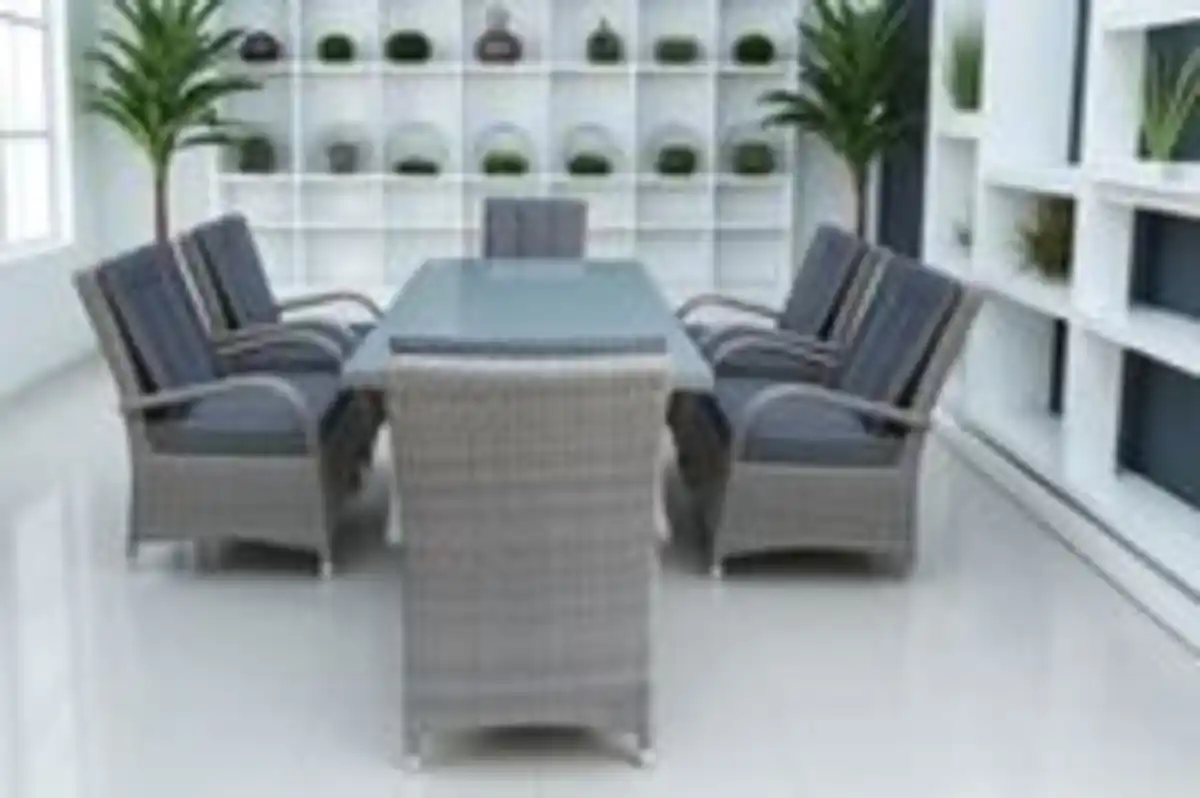 Bild 2 von 19tlg. Dining Set Sitzgruppe DUBLIN aus Aluminium inkl. Polsterauflage, Braun