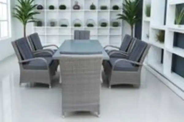 Bild 2 von 19tlg. Dining Set Sitzgruppe DUBLIN aus Aluminium inkl. Polsterauflage, Braun