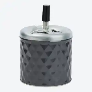 Aschenbecher aus Zinn und Edelstahl, Ø ca. 11 cm