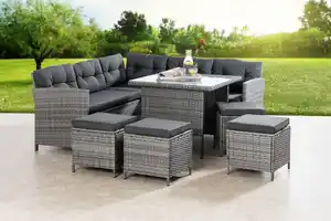 19tlg. Garten-Ecklounge-Set BELANY inkl. Auflagen grau
