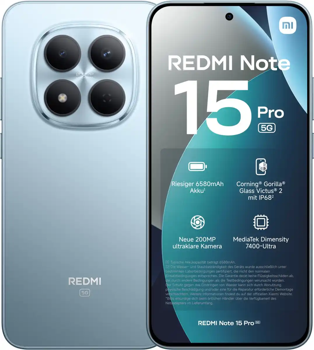 Bild 1 von Redmi Note 15 Pro 5G (8GB+256GB) EU Smartphone glacier blue