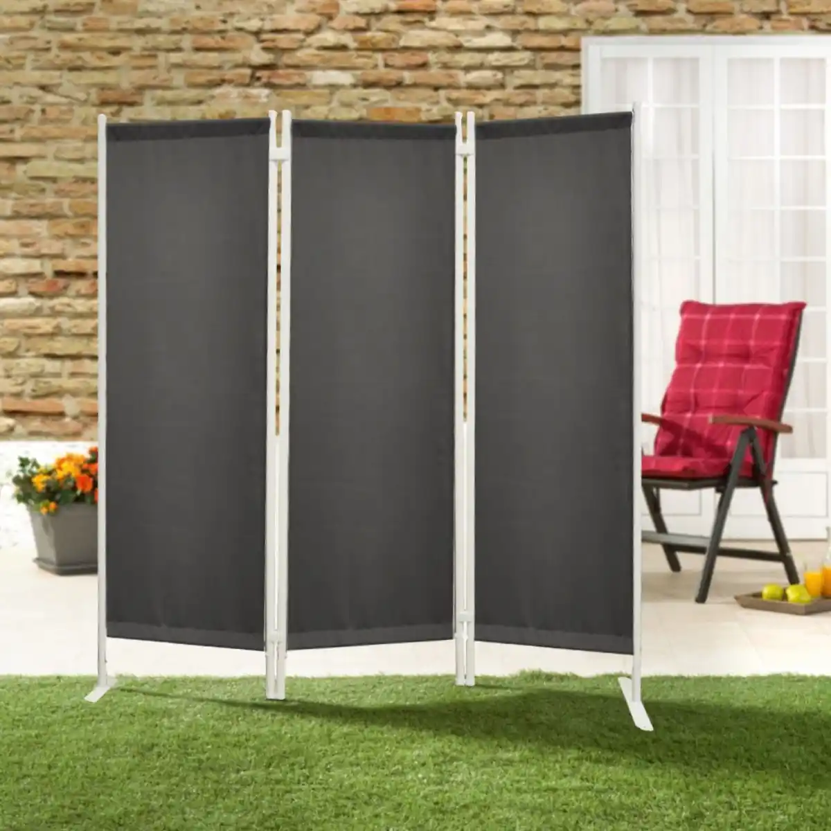 Bild 1 von Paravent 3tlg. Stellwand aus Polyester, ca. 150 x 156 cm - Anthrazit