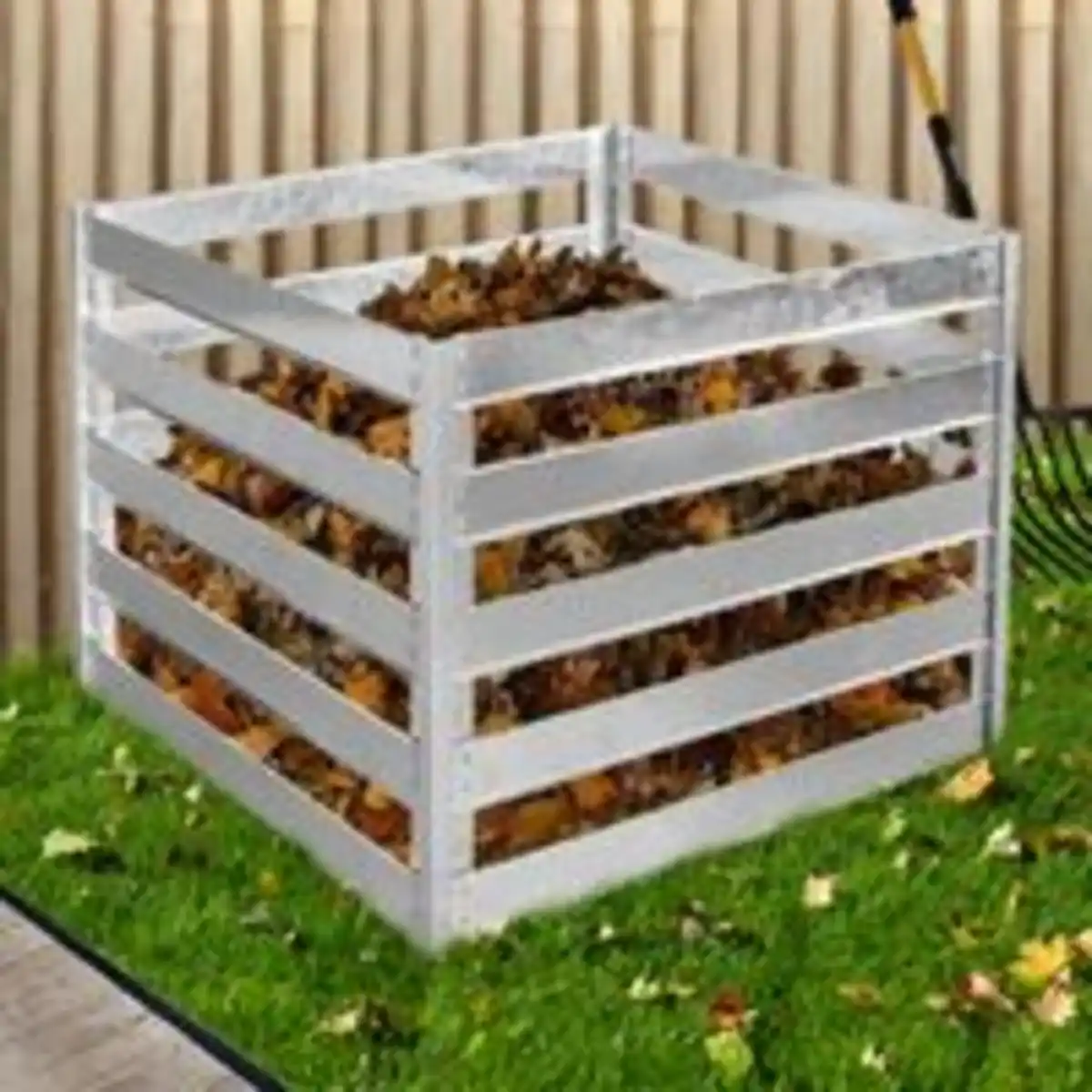 Bild 2 von Komposter aus Stahl, ca. 88 x 86 x 62 cm - Grau