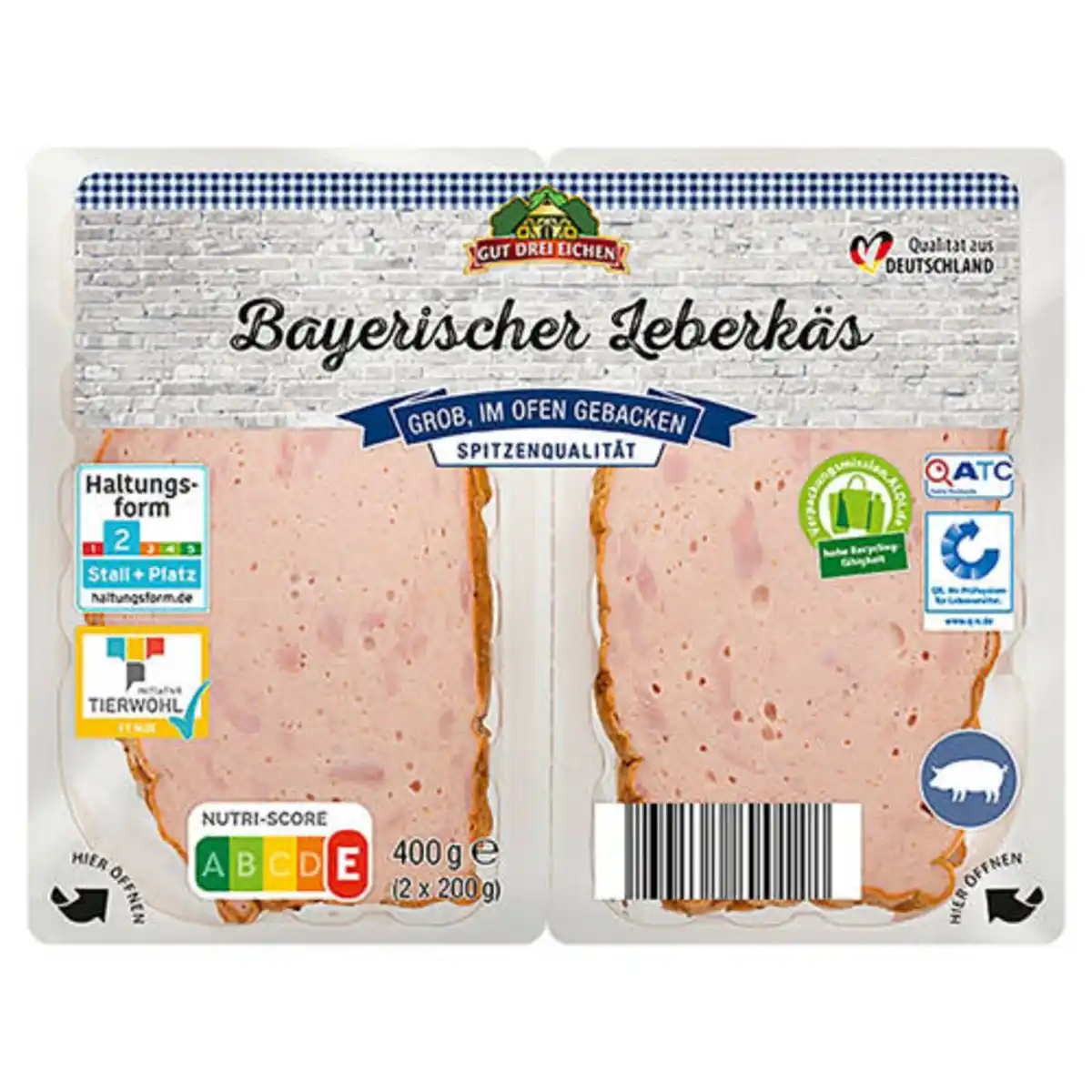 Bild 1 von GUT DREI EICHEN Bayerischer Leberkäs 400 g, Grob