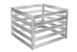 Komposter aus Stahl, ca. 88 x 86 x 62 cm - Grau