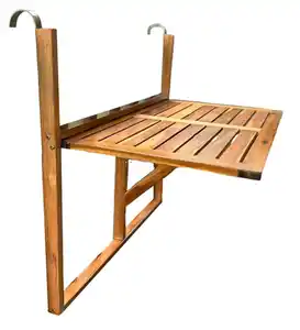 Klappbarer Balkon-Hängetisch aus FSC Akazienholz, ca. 69 x 71 x 46 cm - Natürlicher Holzton