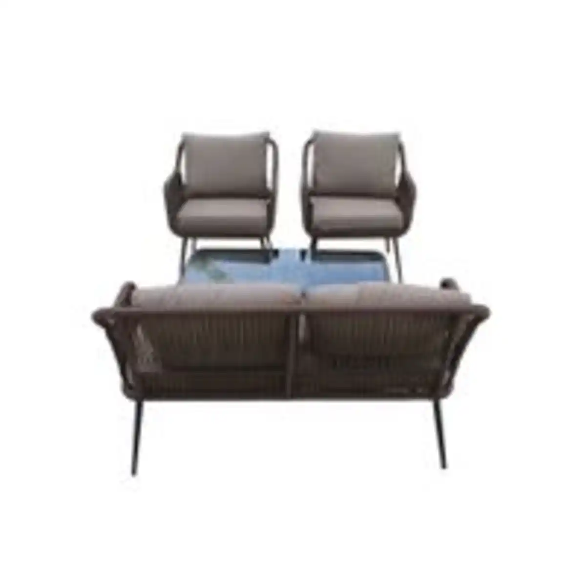 Bild 2 von 11tlg. Garten-Loungemöbel-Set CORDA aus Rope mit Polsterauflagen & Sicherheitsglasplatte