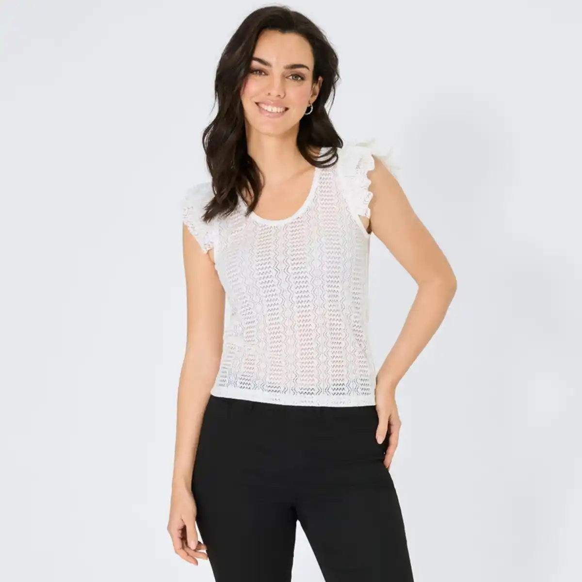 Bild 4 von Damen-T-Shirt in Ajour-Strick