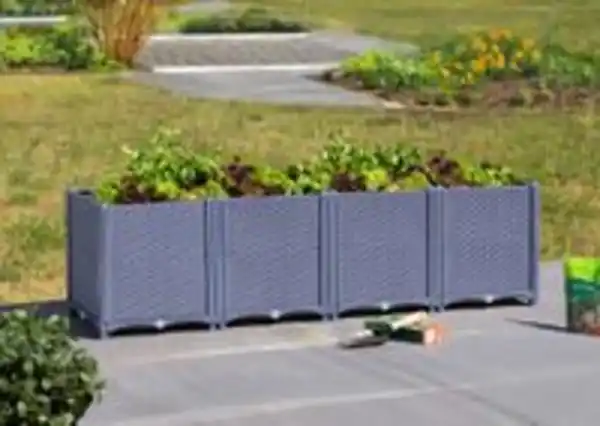 Bild 2 von Pflanzkasten , Polypropylen , ca. 160 x 40 x 43 cm - Grau