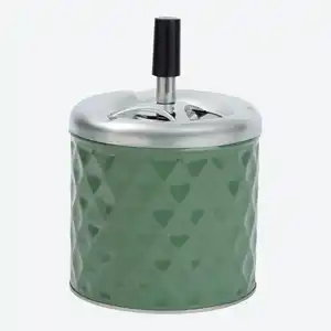 Aschenbecher aus Zinn und Edelstahl, Ø ca. 11 cm