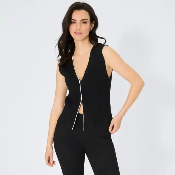 Bild 4 von Damen-Weste mit weißer Paspelierung