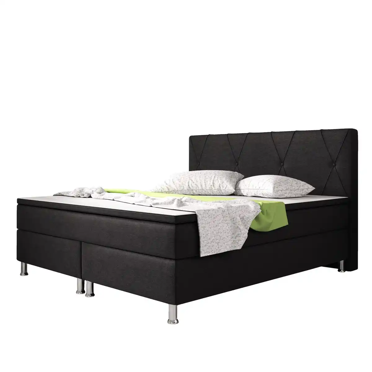 Bild 1 von Boxspringbett Boston 180x200 Webstoff Schwarz