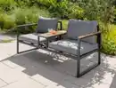 Bild 2 von Aluminium Gartensofa MANILA mit Tischablage aus Polywood & Polsterauflagen - Grau