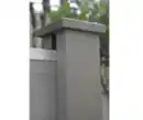 Bild 3 von WPC-Sichtschutzzaun CAMILA - mit Glasdesign 1x Zaunelement + 2x Pfosten - Hellbraun