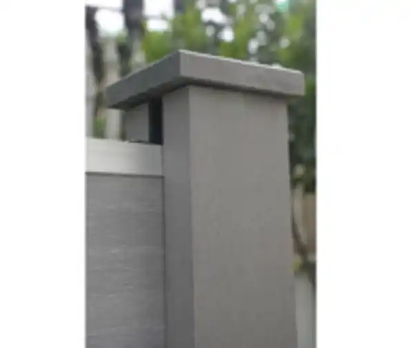 Bild 3 von WPC-Sichtschutzzaun CAMILA - mit Glasdesign 1x Zaunelement + 2x Pfosten - Hellbraun