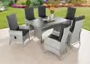 Bild 2 von 13tlg. Dining Set Sitzgruppe JUNIO aus Aluminium inkl. Polsterauflage, braun-grau