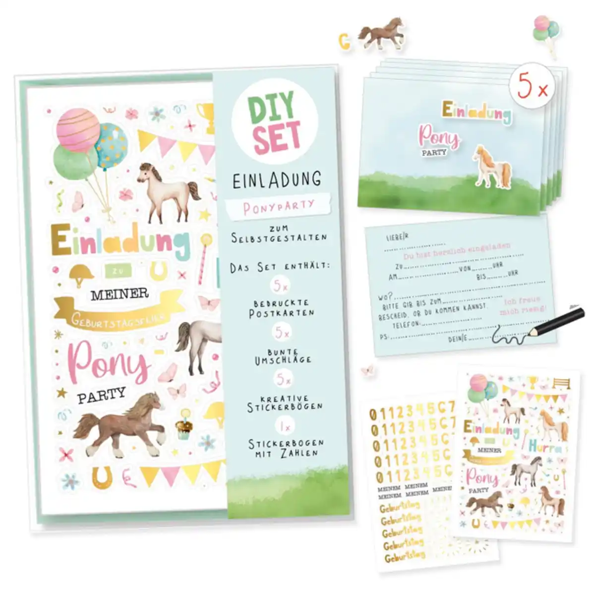 Bild 1 von DIY - Einladungskarten -Ponyparty