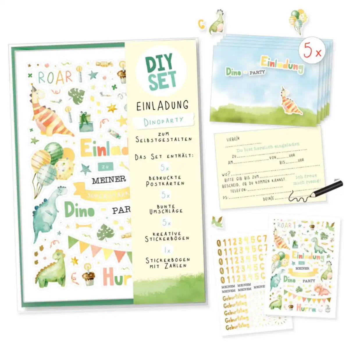 Bild 1 von DIY - Einladungskarten - Dinoparty