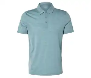 Poloshirt mit Merinowolle, türkis meliert