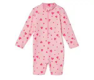 Baby-Einteiler mit UV-Schutzfaktor 50+, Herzen