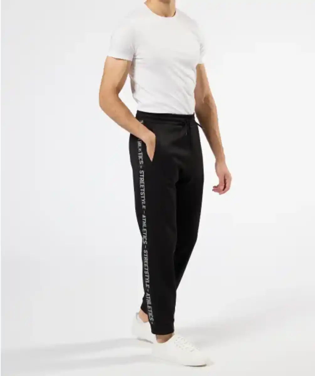 Bild 1 von Jogginghose mit Schriftzügen, schwarz