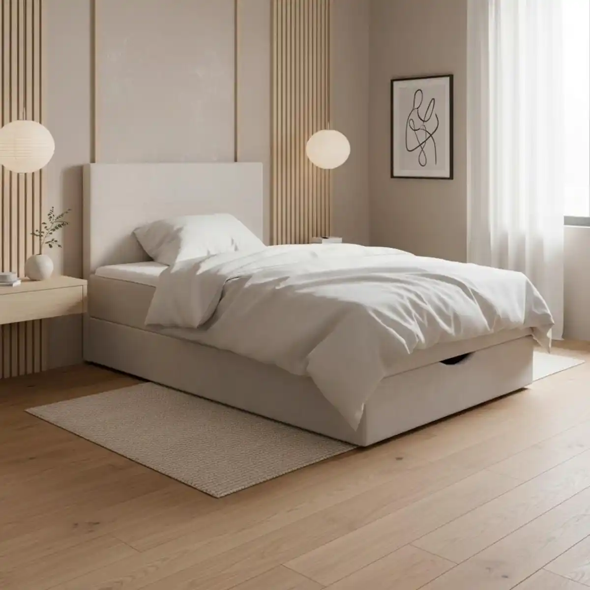 Bild 1 von Boxbett Ace Hellgrau ca. 120x200 cm intgr. Topper, Hellgrau