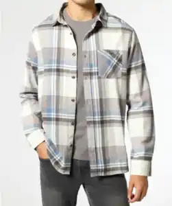 Flanellhemd Karo, grau kariert