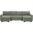 Bild 1 von Ti'me Wohnlandschaft, Mintgrün, Textil, 3-Sitzer, Füllung: Schaumstoff, U-Form, 328x140 cm, Liegefunktion, Rücken echt, Wohnzimmer, Sofas & Couches, Wohnlandschaften, Wohnlandschaften in U-Form